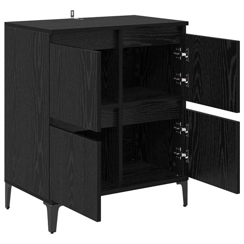 vidaXL Sideboard Black Oak 60 x 35 x 70 cm Engineered Wood and Iron