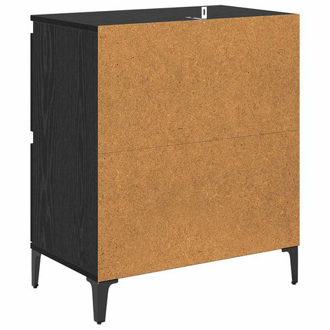 vidaXL Sideboard Black Oak 60 x 35 x 70 cm Engineered Wood and Iron