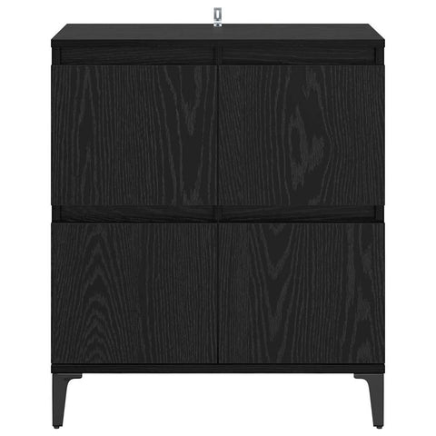 vidaXL Sideboard Black Oak 60 x 35 x 70 cm Engineered Wood and Iron