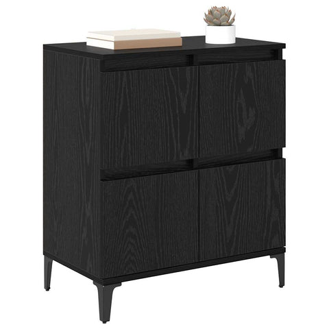 vidaXL Sideboard Black Oak 60 x 35 x 70 cm Engineered Wood and Iron