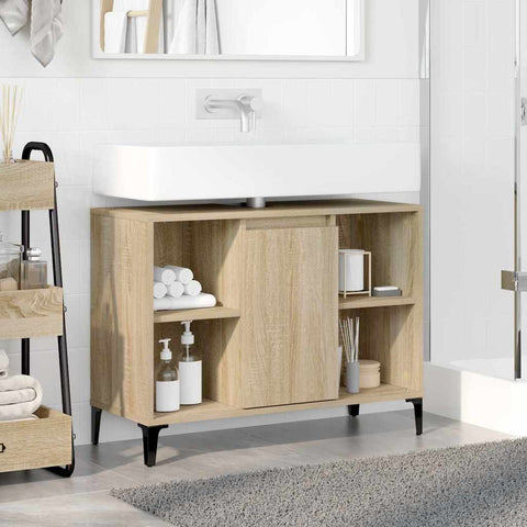 vidaXL Sink cabinet with Shelf with Storage Sonoma Oak 80 x 33 x 60 cm