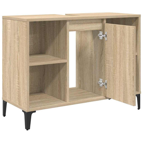 vidaXL Sink cabinet with Shelf with Storage Sonoma Oak 80 x 33 x 60 cm