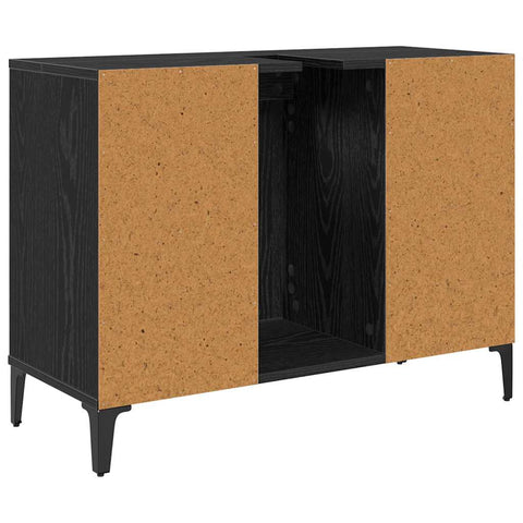 vidaXL Sink cabinet Black Oak 80 x 33 x 60 cm Engineered Wood and Iron