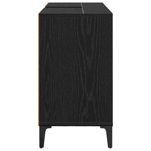 vidaXL Sink cabinet Black Oak 80 x 33 x 60 cm Engineered Wood and Iron