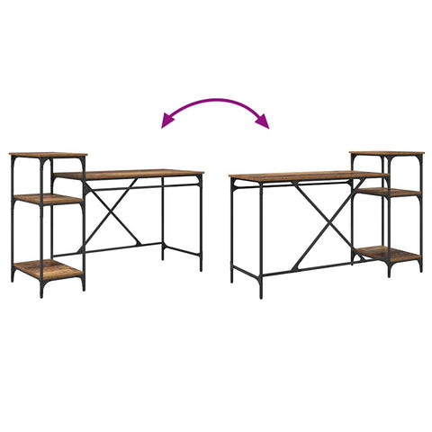 vidaXL Desk Old Wood 135 x 50 x 90 cm Engineered Wood