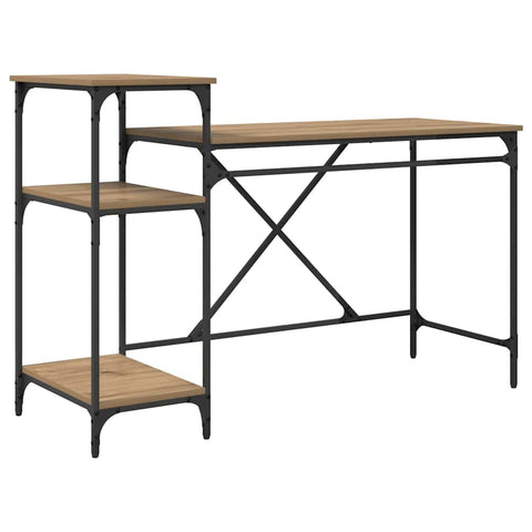 vidaXL Desk Artisan Oak 135 x 50 x 90 cm Engineered Wood