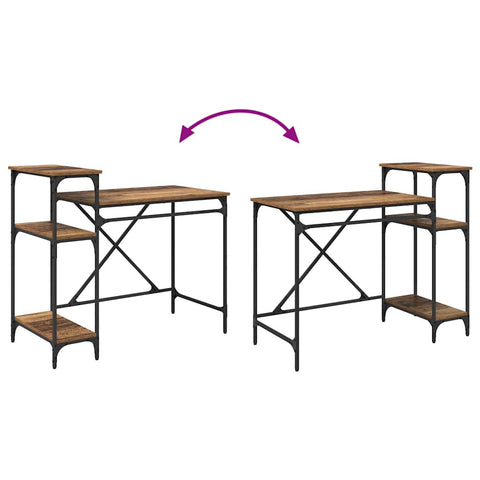 vidaXL Desk Old Wood 105 x 50 x 90 cm Engineered Wood