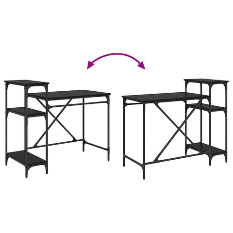 vidaXL Desk Black Oak 105 x 50 x 90 cm Engineered Wood