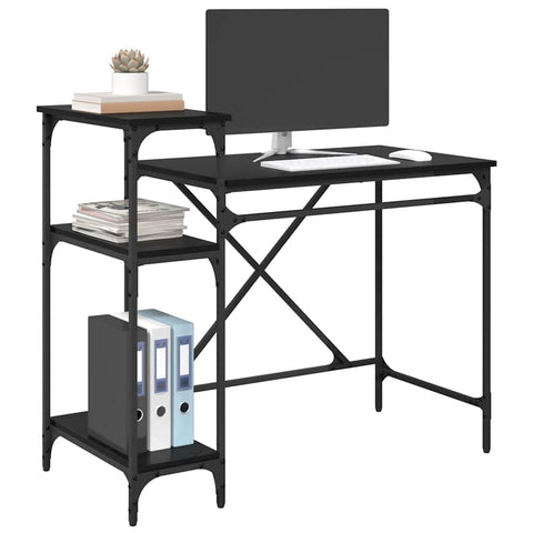 vidaXL Desk Black Oak 105 x 50 x 90 cm Engineered Wood