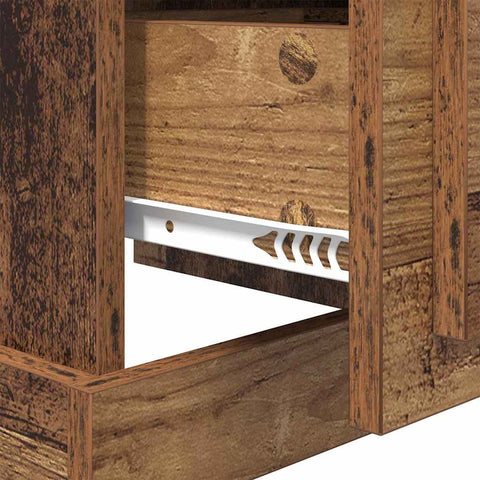 vidaXL Bedside Cabinet with Drawer 2 pcs Old wood 39 x 39 x 47.5 cm