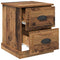vidaXL Bedside Cabinet with Drawer 2 pcs Old wood 39 x 39 x 47.5 cm