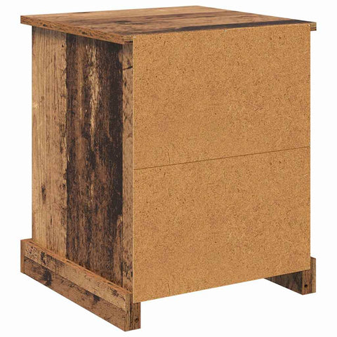 vidaXL Bedside Cabinet with Drawer 2 pcs Old wood 39 x 39 x 47.5 cm