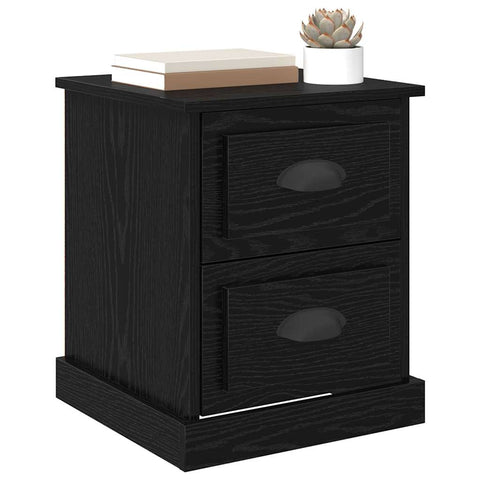 vidaXL Bedside Cabinet Black oak 39 x 39 x 47.5 cm Engineered wood