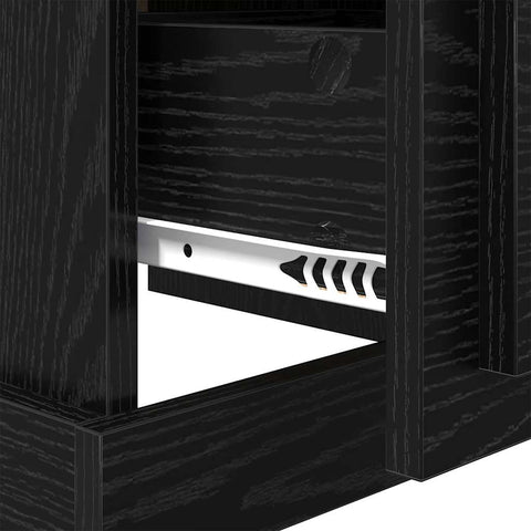 vidaXL Bedside Cabinet with Drawer 2 pcs Black oak 39 x 39 x 47.5 cm