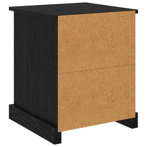 vidaXL Bedside Cabinet with Drawer 2 pcs Black oak 39 x 39 x 47.5 cm