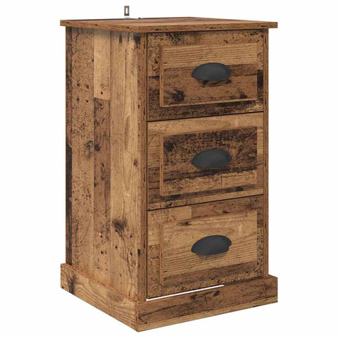vidaXL Bedside Cabinet Old Wood 39 x 39 x 67.5 cm Engineered Wood