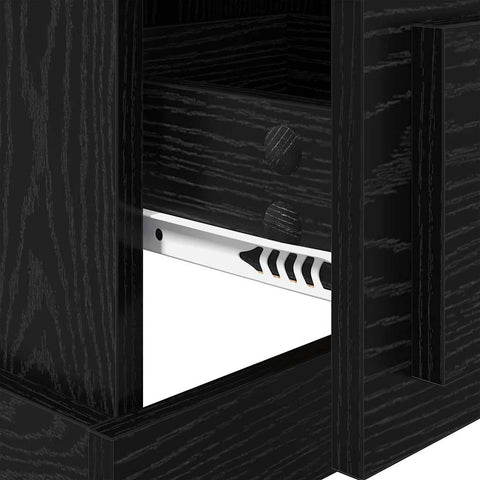 vidaXL Bedside Cabinet Black Oak 39 x 39 x 67.5 cm Engineered Wood