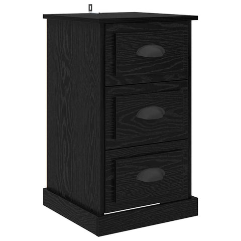 vidaXL Bedside Cabinet Black Oak 39 x 39 x 67.5 cm Engineered Wood