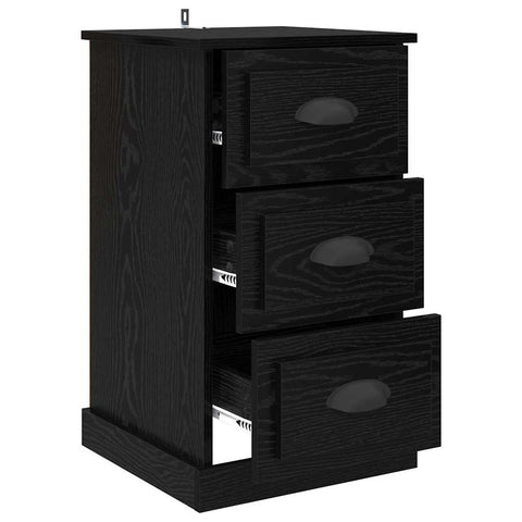vidaXL Bedside Cabinet Black Oak 39 x 39 x 67.5 cm Engineered Wood