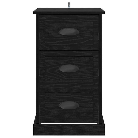 vidaXL Bedside Cabinet Black Oak 39 x 39 x 67.5 cm Engineered Wood