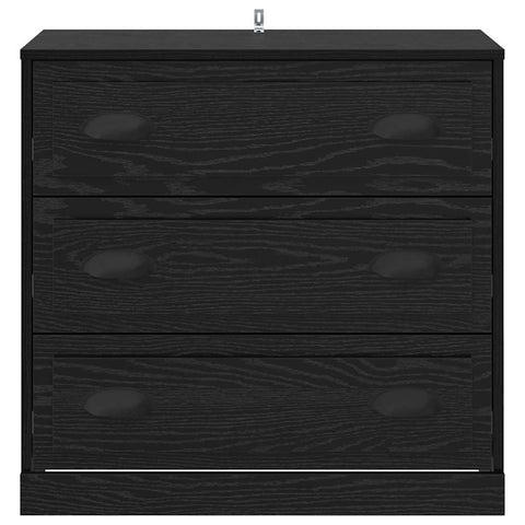 vidaXL Sideboard Black Oak 70 x 35.5 x 67.5 cm Engineered Wood