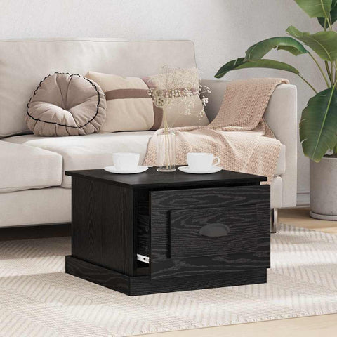 vidaXL Coffee Table Black oak 50 x 50 x 35 cm Engineered wood