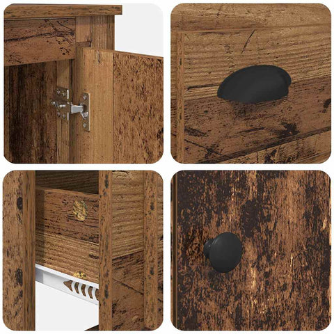 vidaXL Highboard Old Wood 60 x 35.5 x 103.5 cm Engineered Wood