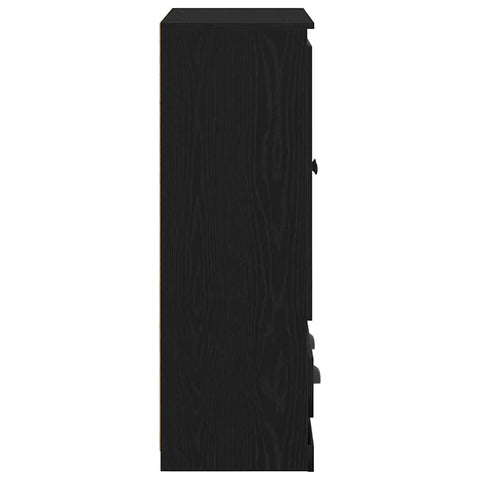 vidaXL Highboard Black Oak 60 x 35.5 x 103.5 cm Engineered Wood