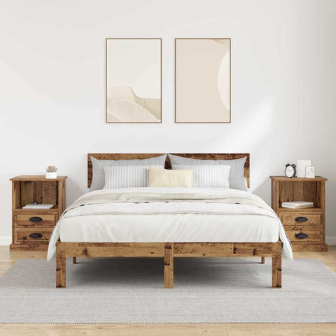 vidaXL Bedside Cabinet 2 pcs Old wood 43 x 36 x 60 cm Engineered wood