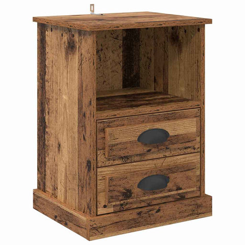 vidaXL Bedside Cabinet 2 pcs Old wood 43 x 36 x 60 cm Engineered wood