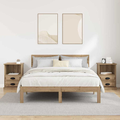 vidaXL Bedside Cabinet with Drawer 2 pcs Artisan oak 43 x 36 x 60 cm
