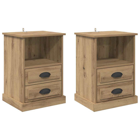vidaXL Bedside Cabinet with Drawer 2 pcs Artisan oak 43 x 36 x 60 cm