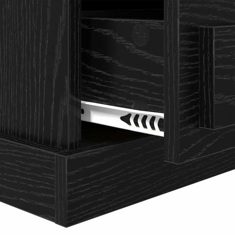 vidaXL Bedside Cabinet 2 pcs Black oak 43 x 36 x 60 cm Engineered wood