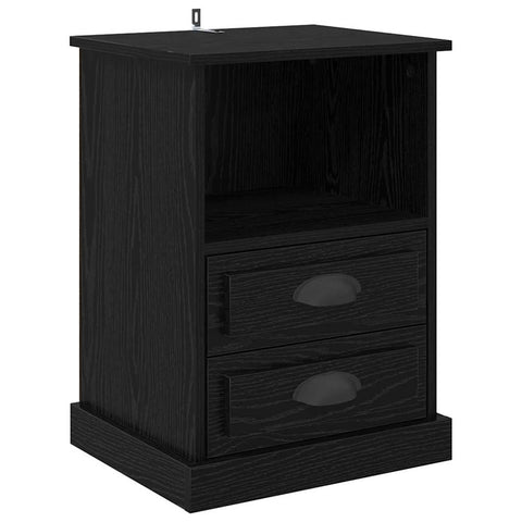 vidaXL Bedside Cabinet 2 pcs Black oak 43 x 36 x 60 cm Engineered wood
