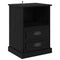 vidaXL Bedside Cabinet 2 pcs Black oak 43 x 36 x 60 cm Engineered wood