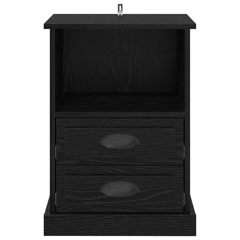 vidaXL Bedside Cabinet 2 pcs Black oak 43 x 36 x 60 cm Engineered wood