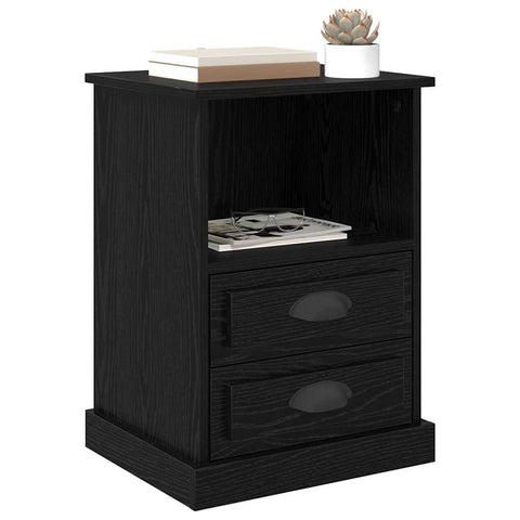 vidaXL Bedside Cabinet 2 pcs Black oak 43 x 36 x 60 cm Engineered wood