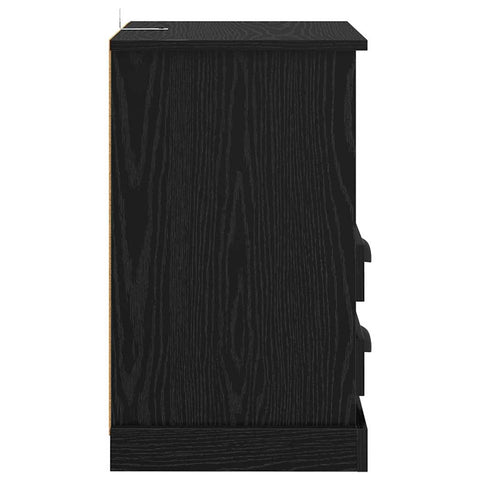 vidaXL Bedside Cabinet 2 pcs Black oak 43 x 36 x 60 cm Engineered wood