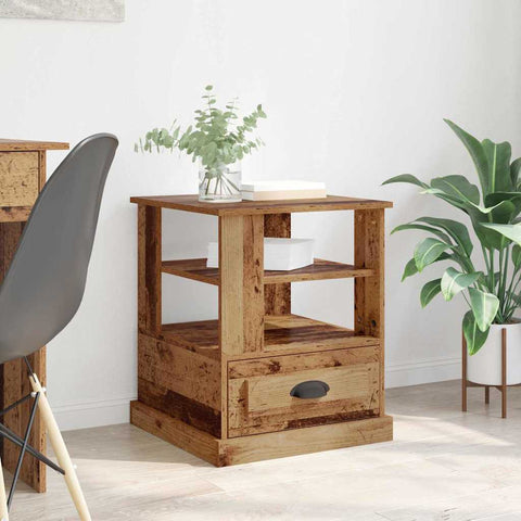 vidaXL Bedside Cabinet Old wood 50 x 50 x 60 cm Engineered wood