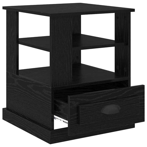 vidaXL Bedside Cabinet Black oak 50 x 50 x 60 cm Engineered wood