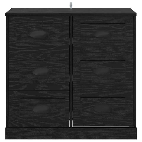 vidaXL Sideboard Black Oak 70 x 35.5 x 67.5 cm Engineered Wood