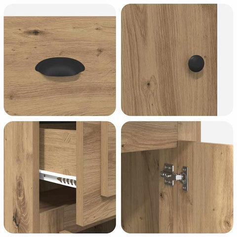 vidaXL Side Cabinet Artisan Oak 40 x 50 x 75 cm Engineered Wood