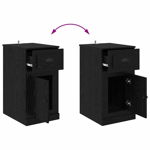 vidaXL Side Cabinet Black Oak 40 x 50 x 75 cm Engineered Wood