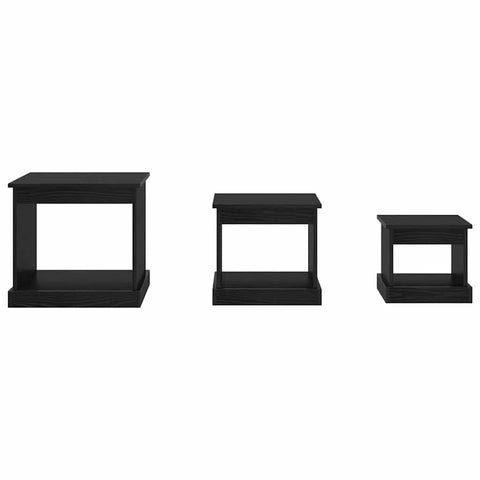 vidaXL Coffee Table 3 pcs Black Oak Engineered Wood