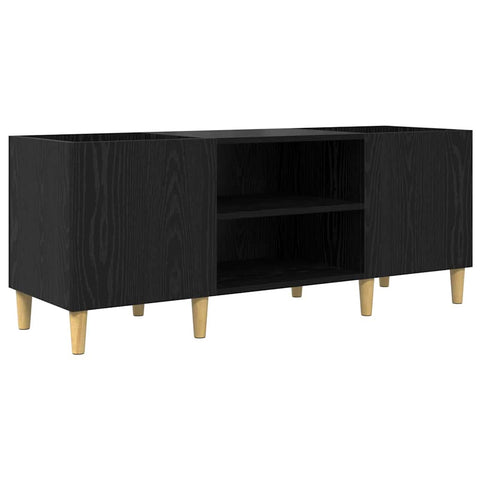 vidaXL Record Cabinet Black Oak 121 x 38 x 48 cm Engineered Wood