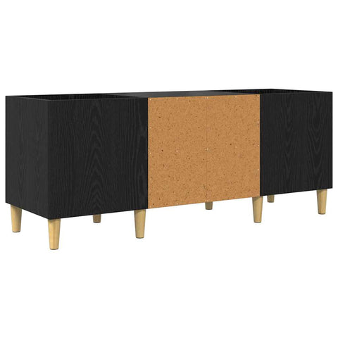 vidaXL Record Cabinet Black Oak 121 x 38 x 48 cm Engineered Wood