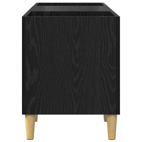vidaXL Record Cabinet Black Oak 121 x 38 x 48 cm Engineered Wood