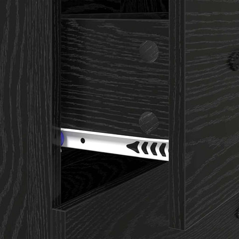 vidaXL Sideboard Black Oak 69.5 x 34 x 90 cm Engineered Wood and Iron