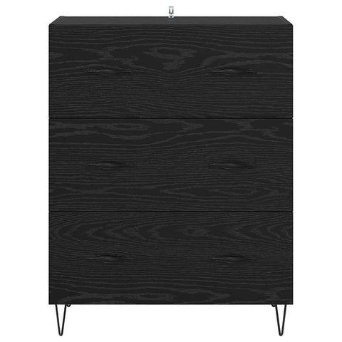 vidaXL Sideboard Black Oak 69.5 x 34 x 90 cm Engineered Wood and Iron