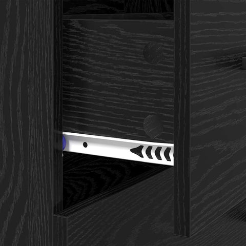 vidaXL Sideboard Black Oak 69.5 x 34 x 90 cm Engineered Wood and Iron